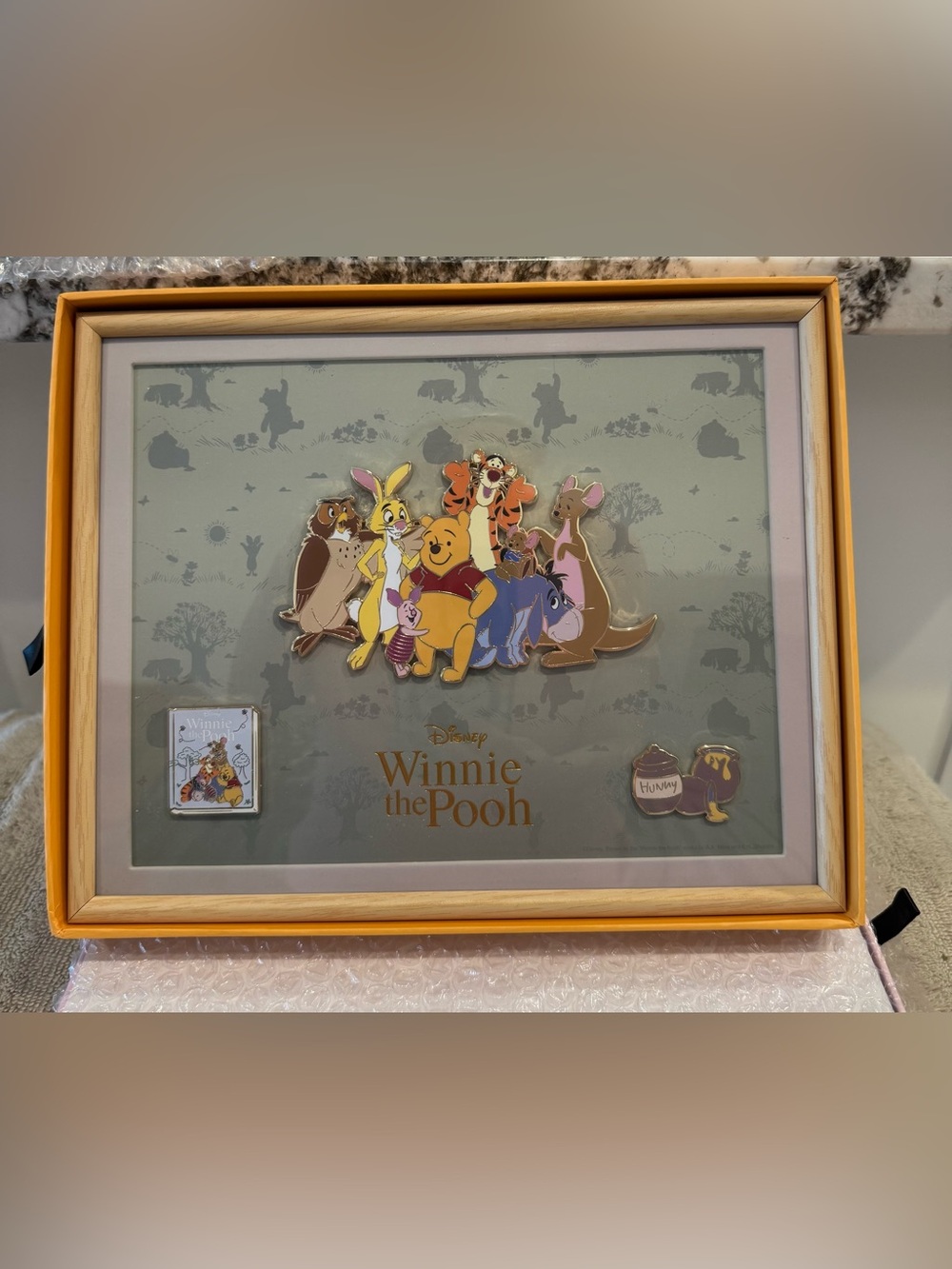 Winnie the Pooh Disney Framed Pin Set D23 Exclusive LE 150 Jumbo 3 Pins
